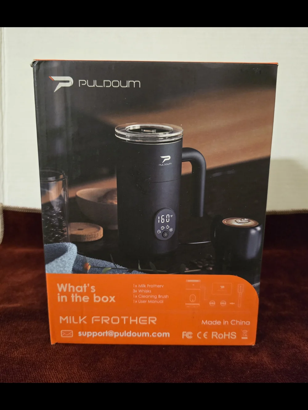 Puldoum 4-in-1 Electric Milk Frother & Steamer | 350ml Open Box Unused